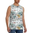 Zufioo The World Map with Cartoon Animals Men's Tank Top,Men's