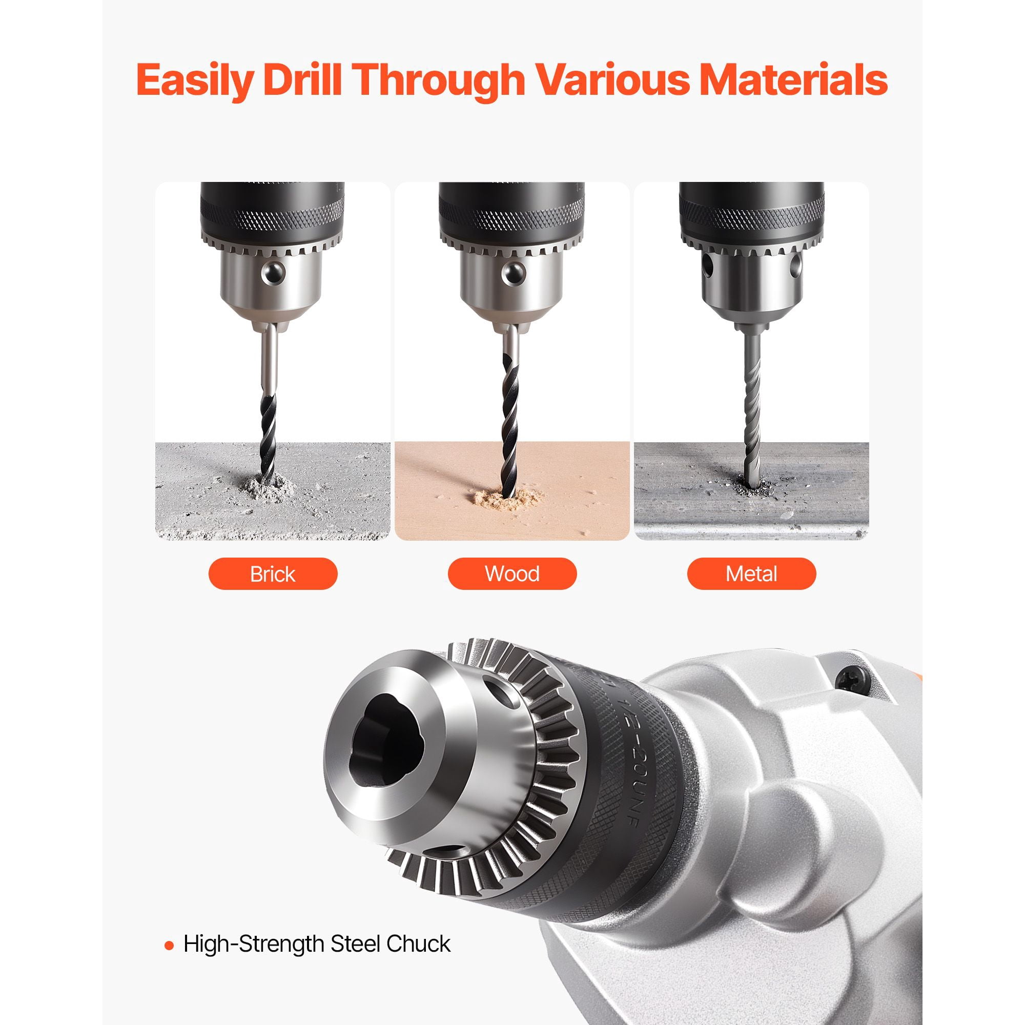 Drill Mixer, 5/8 inch Corded Electric Drill Mixer Set, 0-850RPM 5.8A Mixing Drills, Mixing Drills Machine with D-Handle for Drilling & Blending, Handheld Cement Mixers for Fodder, Paint, Cement