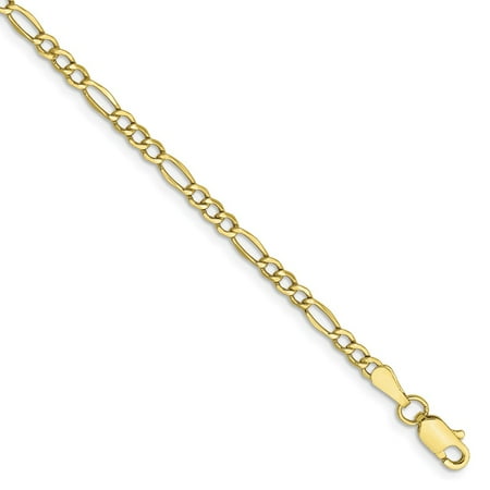Roy Rose Jewelry 10K Yellow Gold 2.5mm Figaro Chain ~ length: 7 inches