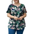 thumbnail image 2 of a.Jesdani Women's Plus Size Tunic Tops Short Sleeve V Neck Casual Blouses M-4X, 2 of 10