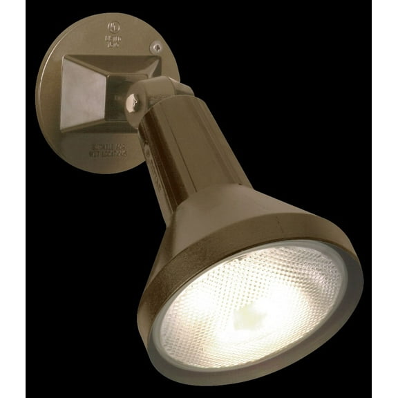 8-in Flood Light Exterior PAR38 w/ Adjustable Swivel Bronze Finish
