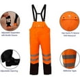 thumbnail image 4 of RainRider Rain Suits Waterproof for Men & Women Heavy Duty Rain Gear High Visibility Reflective Jacket Bib Pants 3 Pieces Rainwear(Orange,XXL), 4 of 7