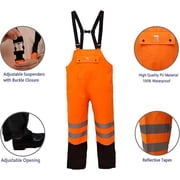 RainRider Rain Suits Waterproof for Men & Women Heavy Duty Rain Gear High Visibility Reflective Jacket Bib Pants 3 Pieces Rainwear