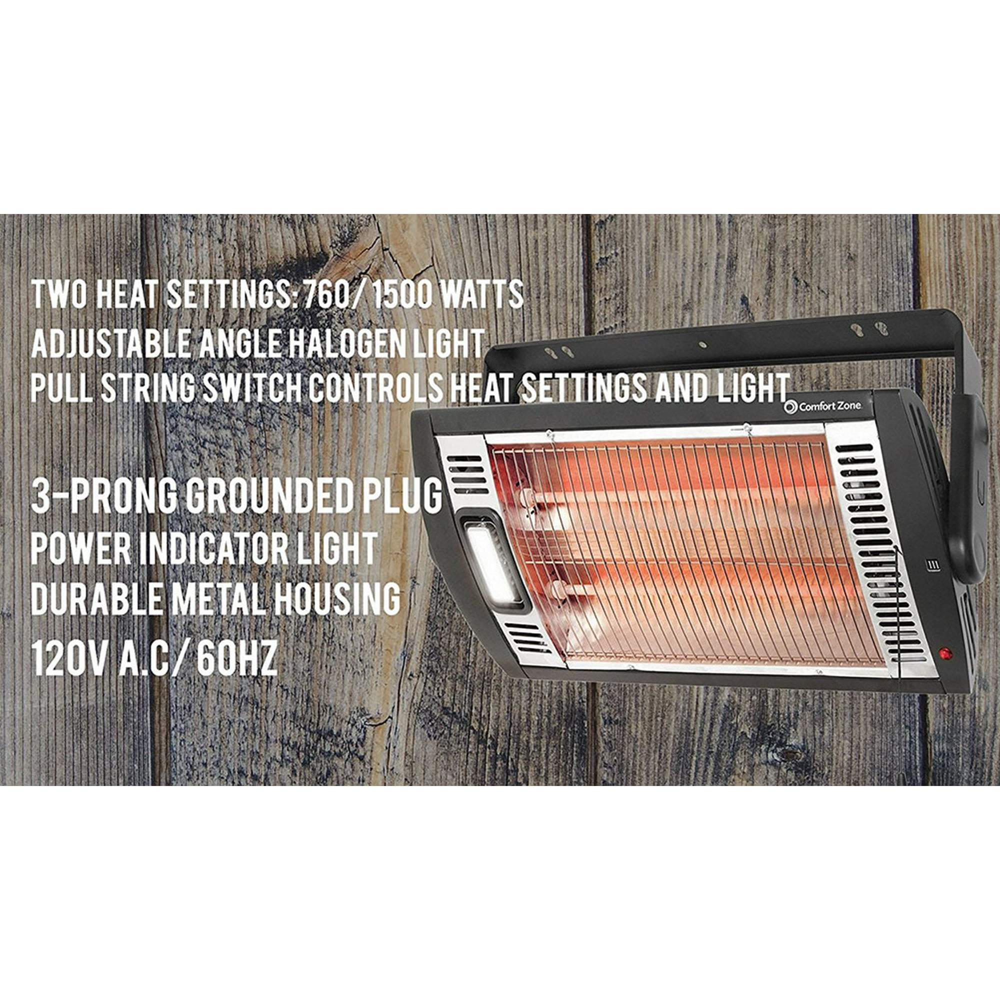 Comfort Zone Czqtv5m Ceiling Mounted Quartz Infrared Heater Shelly