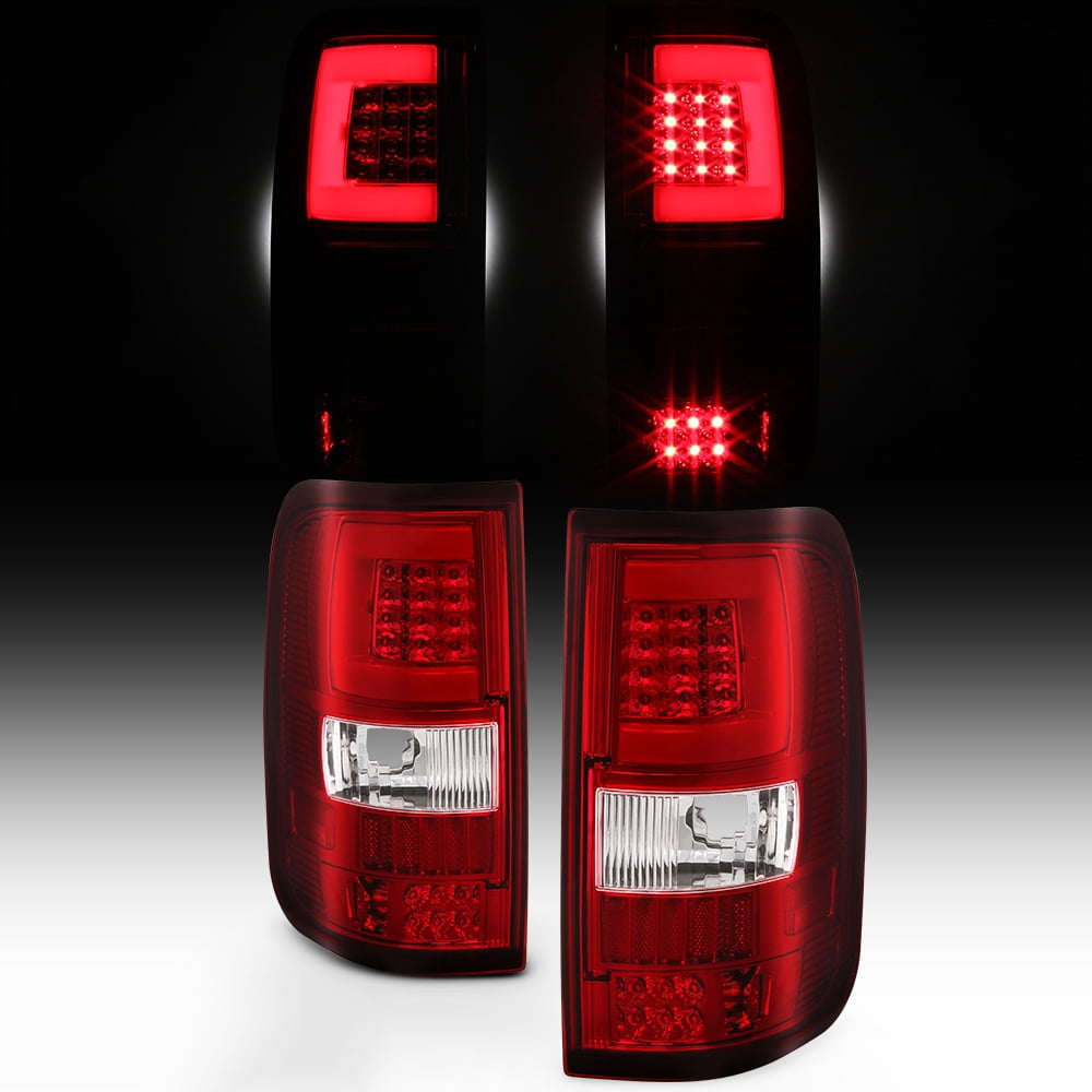 Fit 2004 2005 2006 2007 2008 Ford F150 LOBO LED Tube Red Clear Tail