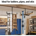 thumbnail image 4 of 4 Pack Overhead Garage Storage Hooks Heavy Duty Ceiling Mount Hangers Double T-Bar Steel Ladder Rack Space Saving Utility for Bike, Lumber, Pipe, Fishing Rod, Sports Equipment, Black, 4 of 4