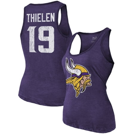 Adam Thielen Minnesota Vikings Majestic Threads Women's Player Name & Number Tri-Blend Tank Top -