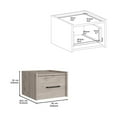 thumbnail image 4 of Depot E-Shop Yorktown 1-Drawer Floating Nightstand, Light Gray, 4 of 7