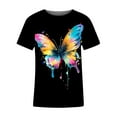 thumbnail image 4 of TSADFHJI Hauts pour Femmes Grande Taille 5X T-Shirt à Manches Courtes Col Rond Imprimé H TG Gris, 4 of 4