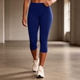 thumbnail image 4 of High Waist Yoga Capris for Women Slim Fits Stretch Athletic Training Leggings Comfy Breathable Fitness Cropped Pants with Pockets, 4 of 7