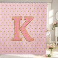 thumbnail image 2 of Manfei Pink Letter K Shower Curtain 72Wx78L,Lovely Polka Dot Bath Curtain, 2 of 5