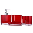 thumbnail image 6 of Zerone 5 Piece Solid Print Acrylic Bath Accessories Set, Red, 6 of 6