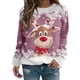 thumbnail image 2 of New Christmas Moose Print Ladies T-shirt Cotton Kawaii Cartoon Style Sweater Autumn O Neck Oversized Long Sleeve Female Pullover, 2 of 4