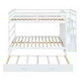 thumbnail image 3 of Aukfa Full over Full Bunk Bed with Trundle and Staircase, Wood Bunk Bed with 4 Storage Drawers for Kids, Teens - White, 3 of 8
