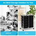 thumbnail image 4 of 15-Drawer Rolling Storage Cart, Multipurpose Rolling Storage Cart, Storage Organizer on Wheels, Durable Metal Frame, Scrapbook Paper Tools, Suitable for Office School (Black), 4 of 18