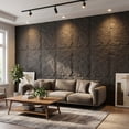 thumbnail image 3 of BEAUTYPEAK 4PCS 48"x 24" 3D Wall Decor Wall Panels Faux Stone Siding, Carbon Black, 3 of 8