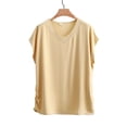 thumbnail image 5 of TEAJOPSUU Women's Pajama Top Comfy V-Neck Batwing Sleeve Loungewear Top Loose Fit Casual Sleepwear Blouse 3X-5X Yellow, 5 of 5