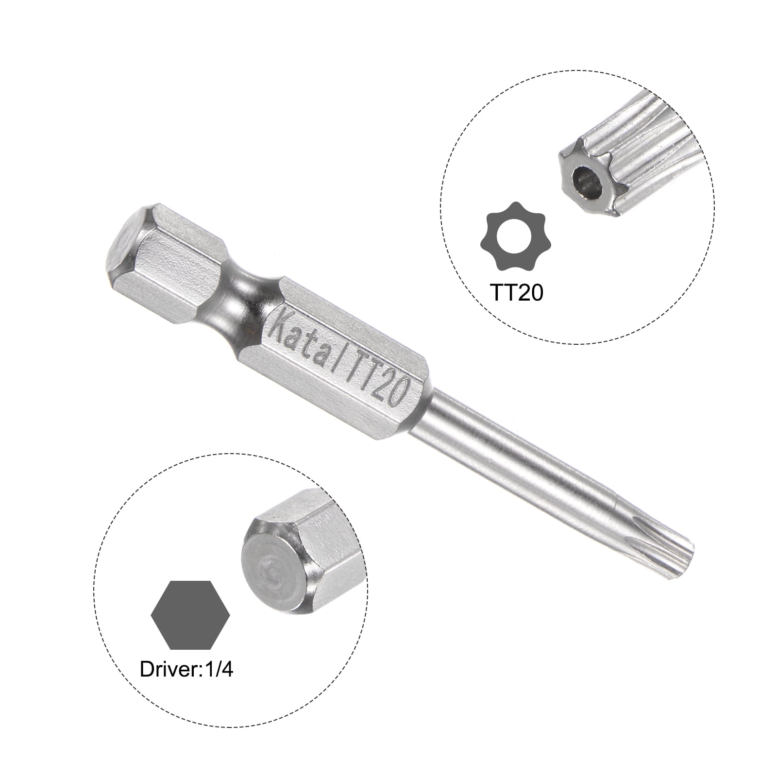 YOUとページ uxcell 1/4 Inch Shank 2.5mm Tip 75mm Long Hex Magnetic