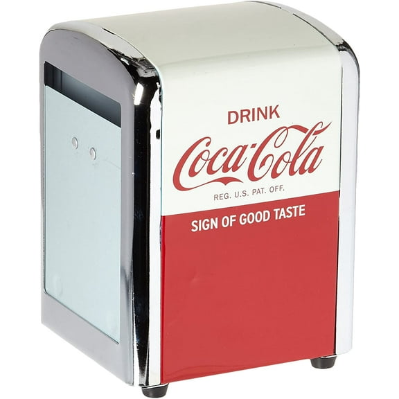 Tablecraft Coca-Cola Napkin Dispenser, Half, Red
