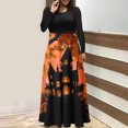 thumbnail image 2 of Long Sleeve Dress,3/4 Sleeve Dress for Women,Womens Fashion Printed Long Sleeve Round-Neck Pullover Patchwork Dress,Dress for Women Casual,Dress with Sleeves, 2 of 5