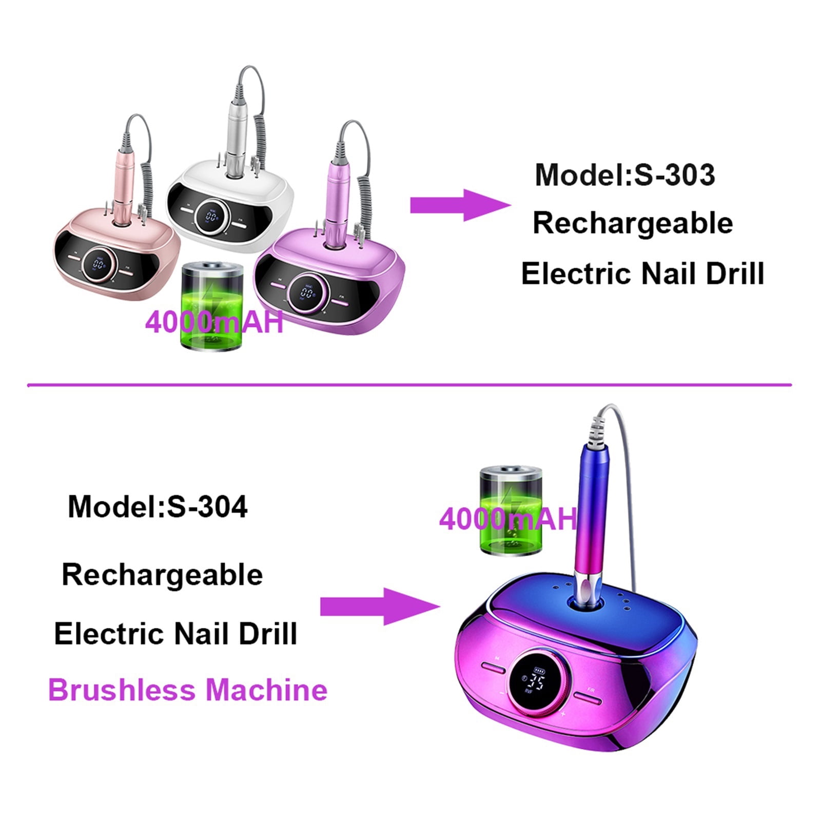 35000 RPM Nail Drill, Portable Electric Nail File For Pedicure Manicure Machine, Nail Art Salon Tools ,Low Noise