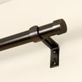 thumbnail image 3 of Lumino 1" Plated Oil Rubbed Bronze Cap Adjustable Single Curtain Rod Set, 42"-120", 3 of 5