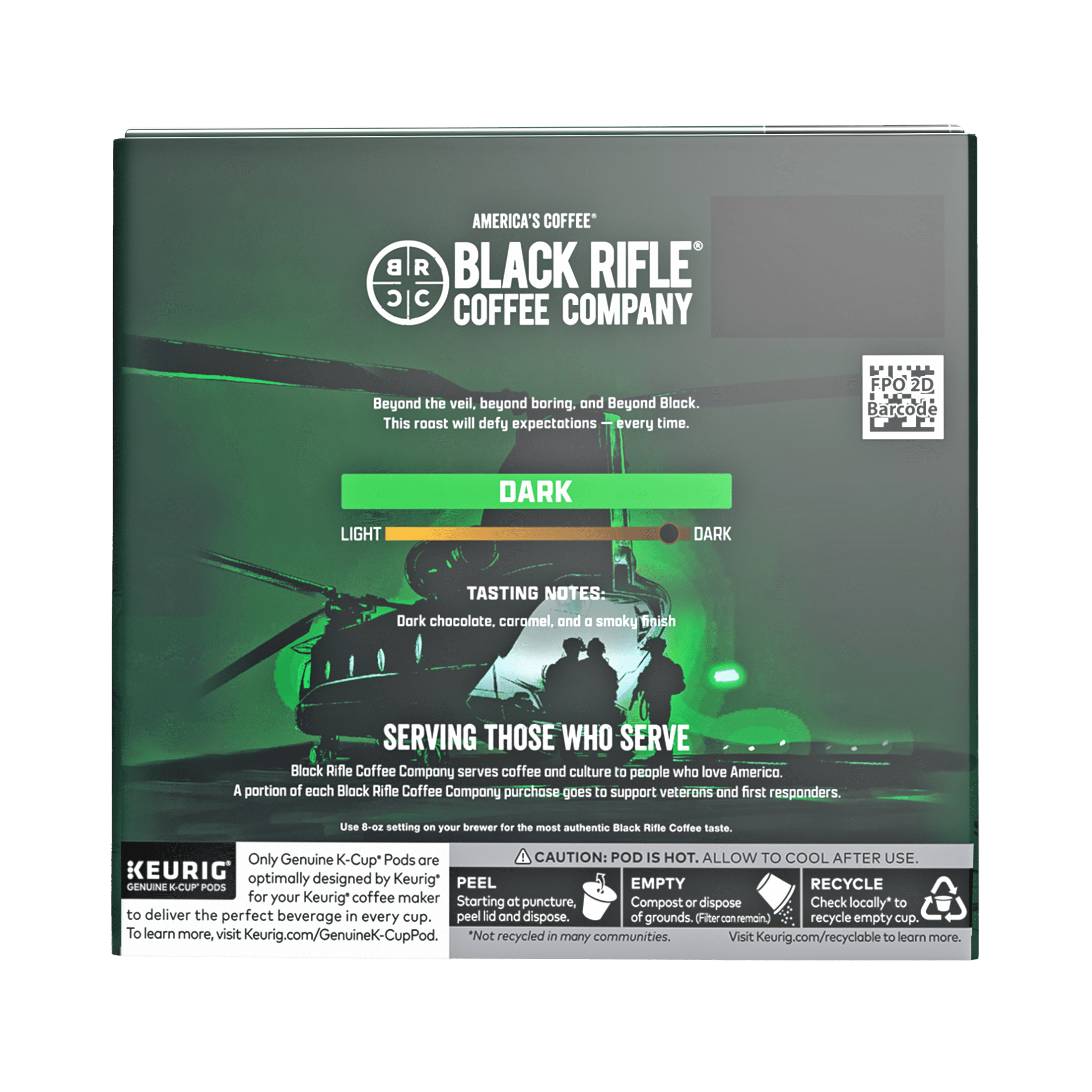Black Rifle Coffee Company Beyond Black K Cups Pods, Dark Roast, 44 Ct