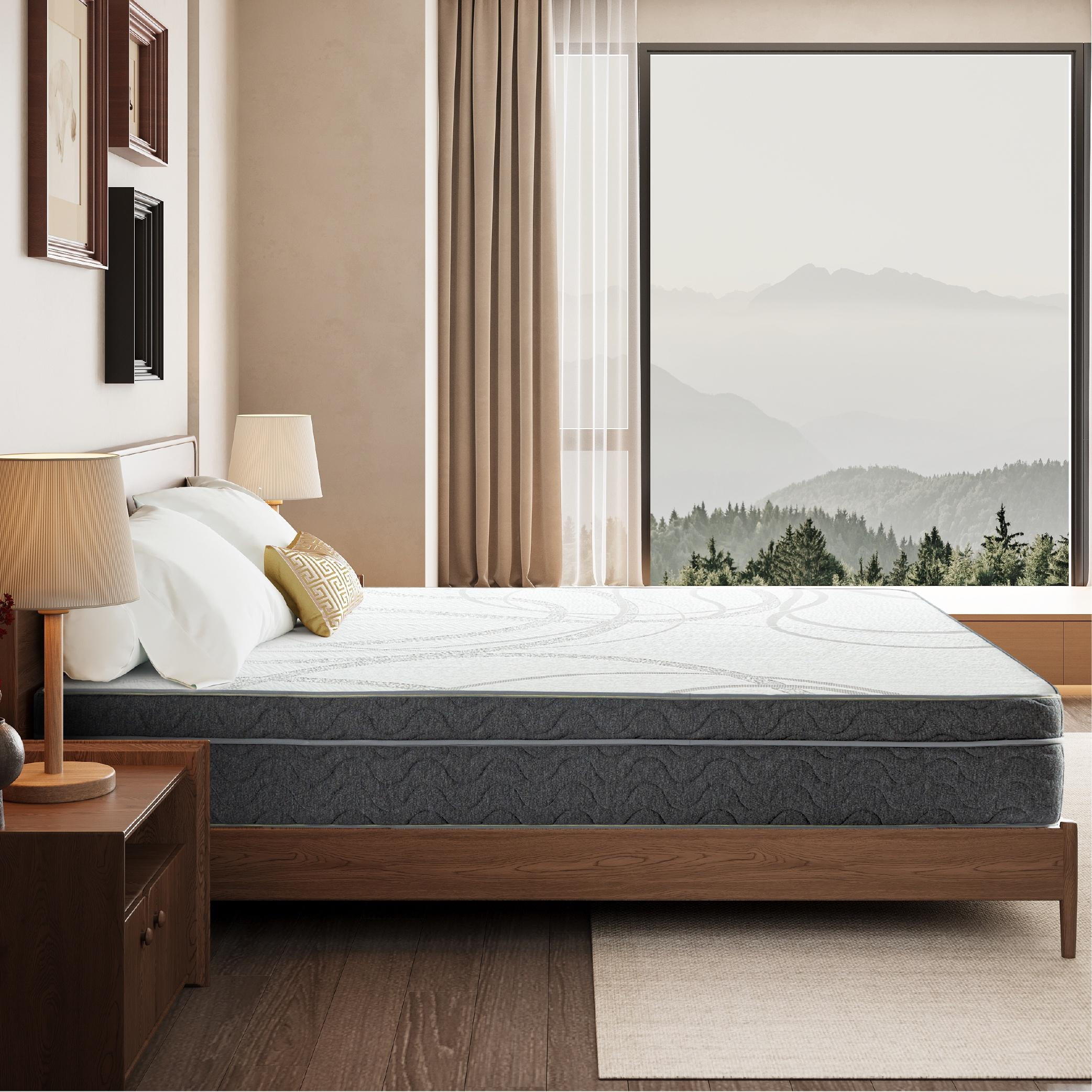 EGOHOME 10" Twin Mattress Hybrid Mattress of Gel Memory Foam and Pocket Spring