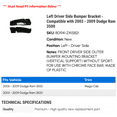 thumbnail image 2 of Left Driver Side Bumper Bracket - Compatible with 2003 - 2009 Dodge Ram 3500 2004 2005 2006 2007 2008, 2 of 2