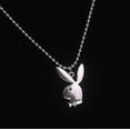 thumbnail image 4 of Playboy Bunny Necklace 24" Rolo Chain In 304 Stainless, With Antiqued Zinc Alloy Play Boy Rabbit Cha, 4 of 5