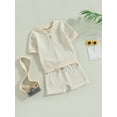 thumbnail image 5 of nvzhuang Infant Boys Summer Clothes Outfits Short Sleeve Tops and Elastic Waist Shorts 2Pcs Suit, 5 of 9