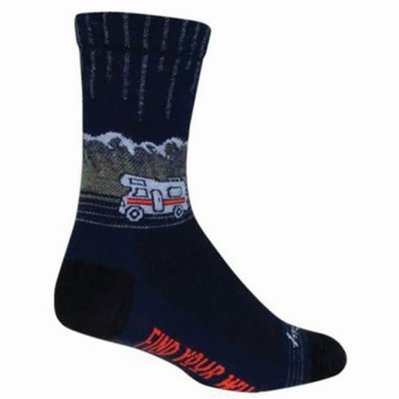 SockGuy Wool Crew 6in Wild Cycling/Running Socks (Wild - S/M)