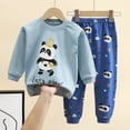 thumbnail image 2 of Likimi Toddler Kids Boys Clothing Set Print Long Sleeve Crew Neck Two Piece Set Casual Leisure Winter Fall Outfits Set Size 3-6 Months, 2 of 3