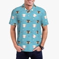 thumbnail image 1 of Fotbe Cat Fish Pattern Men’s Golf Polo Shirt – Breathable Performance Golf Shirt with Button-Down Collar-Large, 1 of 6