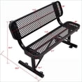 thumbnail image 6 of Outdoor Steel Bench | 4ft Weather Resistant for Patio Garden Porch Deck Lawn | Black | Slat Back, 6 of 6