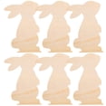 thumbnail image 2 of 6pcs Easter Blank Bunny Wooden Chips Easter Rabbit Wood Cutouts Wooden Slices, 2 of 8