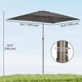 thumbnail image 3 of Outsunny Parasol de Patio Parasol de Jardin de Marché avec Manivelle Gris Foncé, 3 of 10