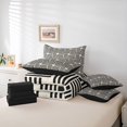 thumbnail image 6 of jejeloiu Abstract Vintage Lines 7-Piece Twin Bedding Sets,Geometric Striped Print Bedding Comforter Set,Black Beige Sheet Sets For Teens,Breathable Home Decor Reversible, 6 of 8