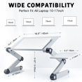 thumbnail image 2 of Adjustable Height Laptop Desk Laptop Stand for Bed Portable Lap Desk Foldable Table Workstation Notebook RiserErgonomic Computer Tray Reading Holder Bed Tray Standing Desk Silver Amazon Ba, 2 of 8