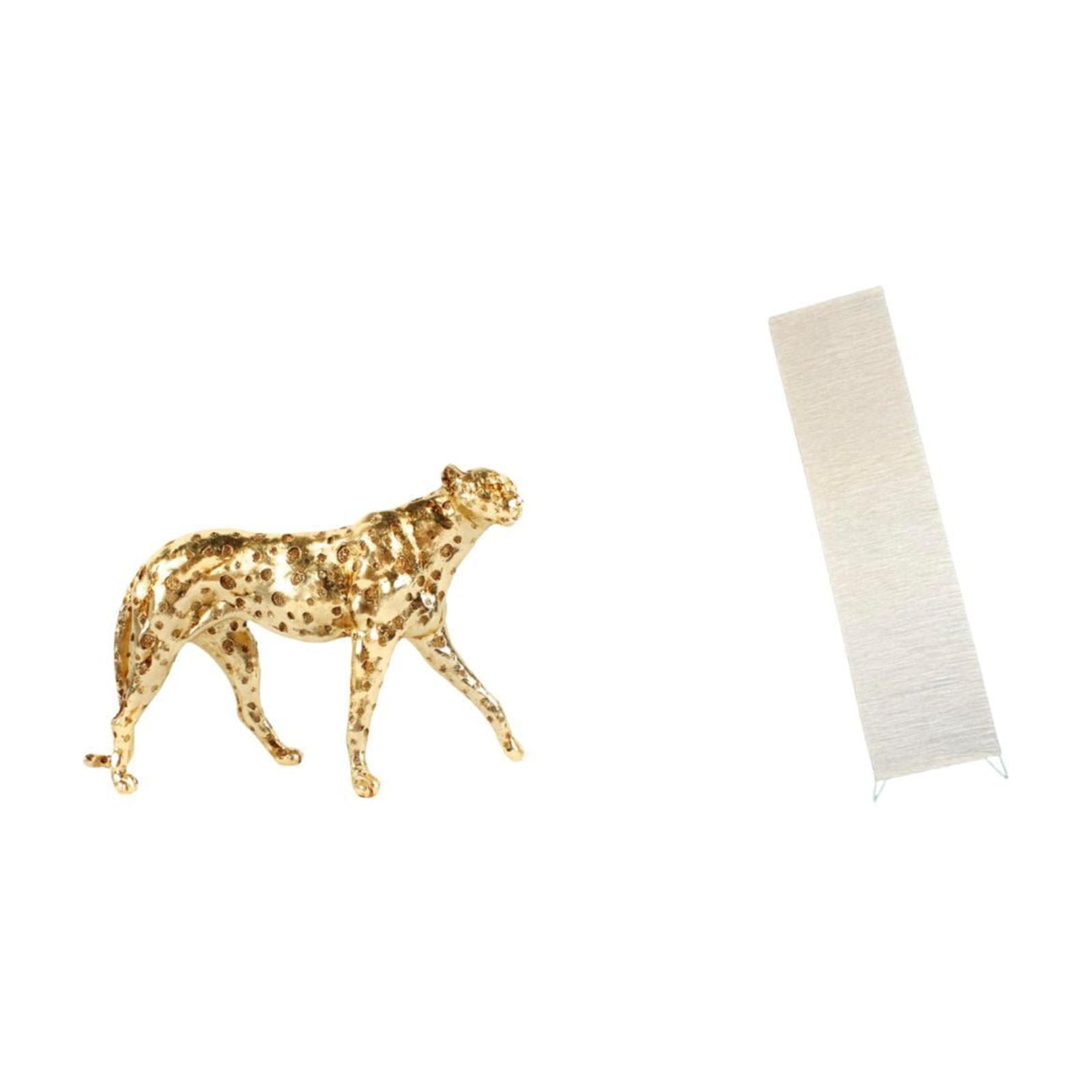 Cheetah Figurine Gold Sculpture Paper Floor Lamp Shade Resin Material for Living Room Office Desktop Decor