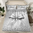 thumbnail image 7 of Manfei Sequin Print Bed Sheets Twin, Princess Fashion Bowknot Twin Sheet Sets, Grey Bedding Sets Twin Size, Super Cozy Room Decor, 3 Pieces, 7 of 7