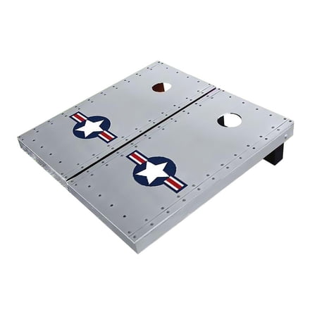 Skip's Garage Rivet Air Force Solid Wood Cornhole Board Set