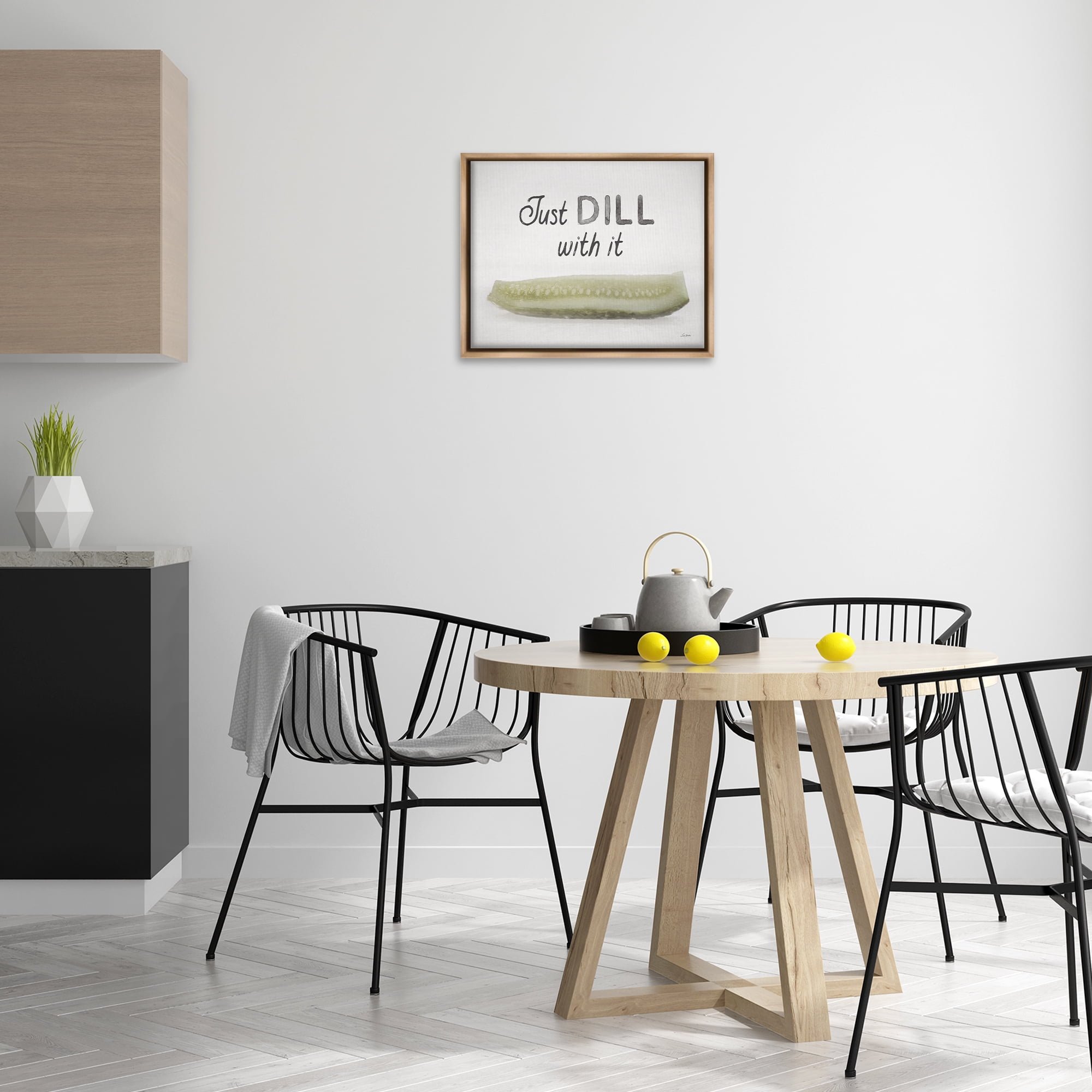 Stupell Industries Just Dill With It Food & Beverage Painting Brown Floater Framed Canvas Art Print Wall Art, 21 x 17