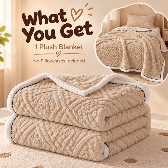 51 x 59 in Throw Light Khaki Plush Blanket, 130 x150 cm Warm Cozy Blanket for Sofa Couch Bedroom