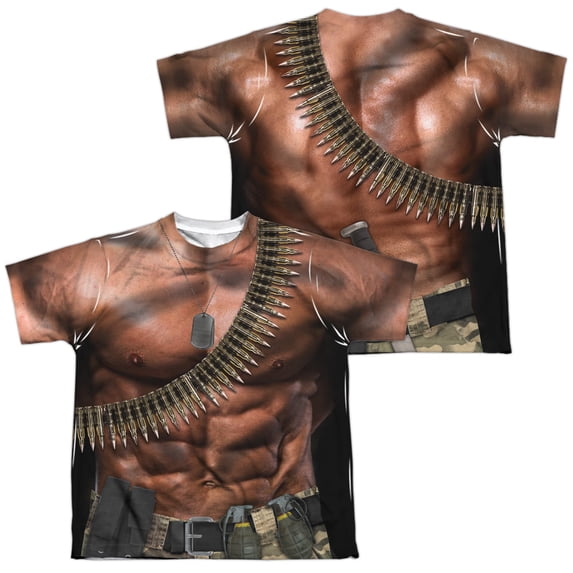 Commando (Front - Back Print) - Youth Short Sleeve Shirt - Large