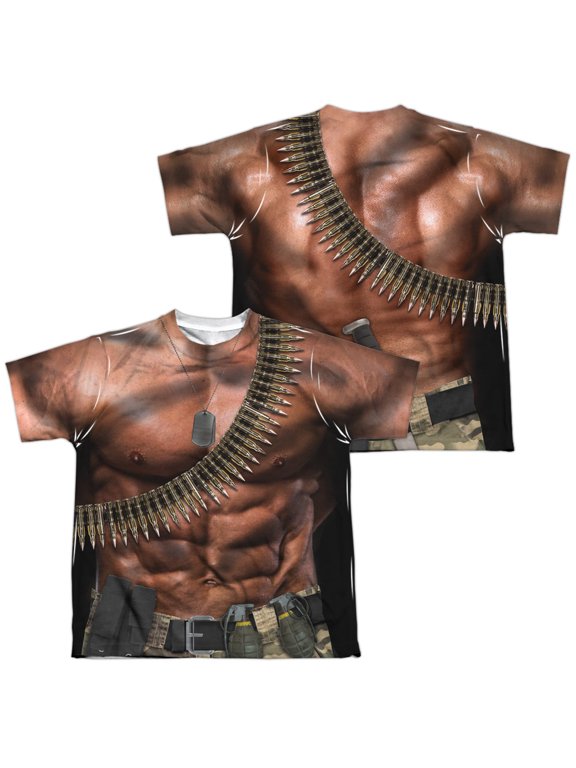 Commando (Front - Back Print) - Youth Short Sleeve Shirt - Large