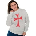 thumbnail image 4 of Medieval Knight Templar Christian Unisex Plus Fleece Graphic Sweatshirt Brisco Brands 5X, 4 of 5