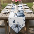 thumbnail image 6 of Navy Blue Pumpkin Fall Table Runner Linen Burlap Table Runner 90 Inches Long Thanksgiving Botanical Pastoral Leaves Dresser Scarves for Kitchen Island Coffee Dining Room Party Holiday Decor 13"x90", 6 of 8
