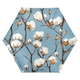 thumbnail image 6 of Cotton Tree Oil Painting All Weather Umbrella Triple Folding Parasol 6 Ribs UV Protection Portable, 6 of 8
