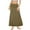 Khaki, variant on Womens High Waist Ruched A Line Maxi Skirt Lightweight Breathable Modest Casual Daily Dress Red L
